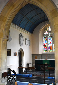  Ansford, C19 chancel with Woodforde tablet