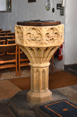 Babcary, mediaeval font