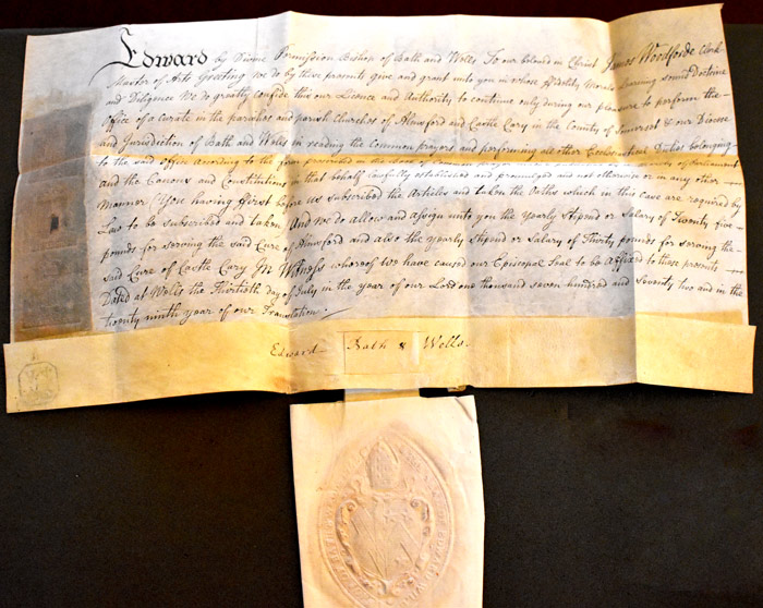 Woodforde's curate's licence 1772