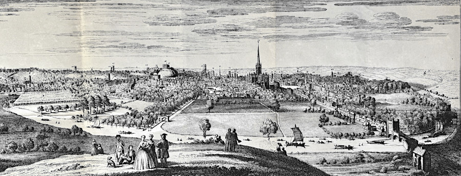  South East view of Norwich, Samuel & Nathaniel Buck, 1741