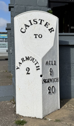 Norwich to Yarmouth Turnpike, Caister Milepost