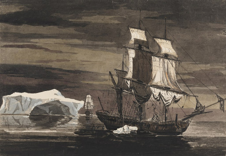 HMS Resolution and HMS Adventure taking in ice for water 4 January 1773